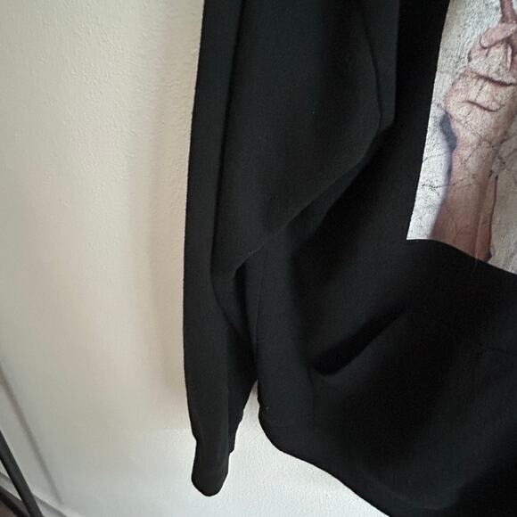 Black Graphic Hoodie Pullover Sweatshirt with Print - Spinns‎ "Kitty" - Picture 6 of 8